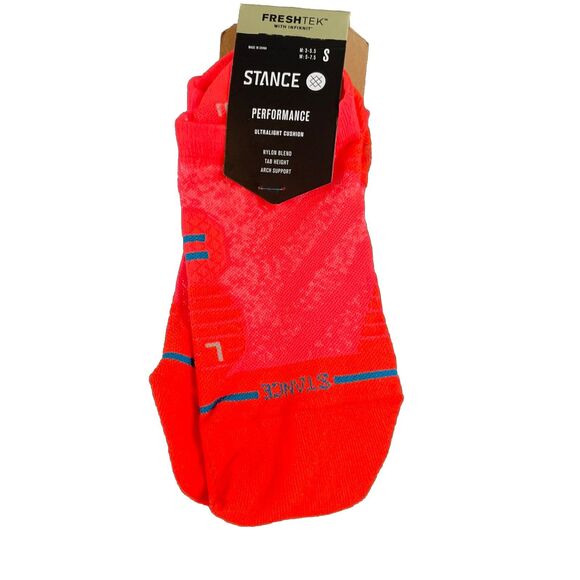 STANCE FRESHTEK 'RUN UL TAB' SOCK Coral Small Men 3-5.5 / Women 5-7.5 #A218A23 - Picture 1 of 5